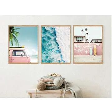 VOUORON Beach Palm Art Prints - Vibrant Coastal Decor