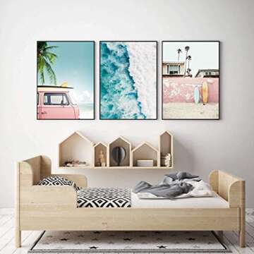 VOUORON Beach Palm Art Prints - Vibrant Coastal Decor