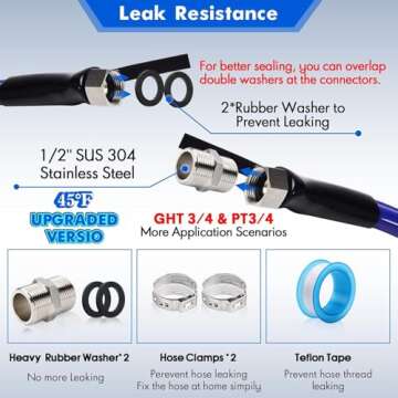 REHOSEUP 75FT Heated Water Hose for RV,-45 ℉ Antifreeze Heated Drinking Garden Water Hose，Electrically Heated Garden Hoses, Rv Accessories，Rv，Rv Water Hose,Auto Accessory