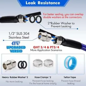 REHOSEUP 75FT Heated Water Hose for RV,-45 ℉ Antifreeze Heated Drinking Garden Water Hose，Electrically Heated Garden Hoses, Rv Accessories，Rv，Rv Water Hose,Auto Accessory