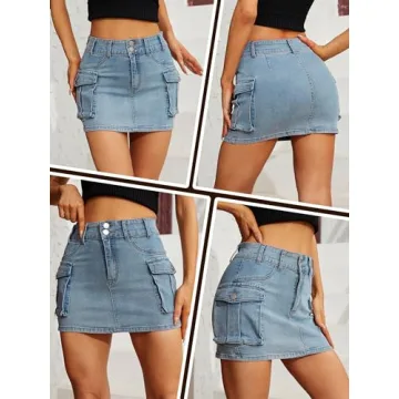 CZFDHP Cargo Mini Skirt for Women - Y2K Style Flattering Design