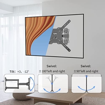 Suptek Full Motion TV Wall Mount 23-55 Inch 55lbs