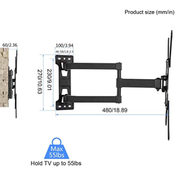 Suptek Full Motion TV Wall Mount 23-55 Inch 55lbs