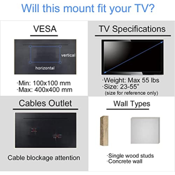 Suptek Full Motion TV Wall Mount 23-55 Inch 55lbs