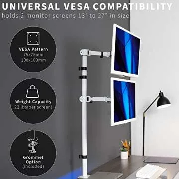 VIVO Extra Tall Dual Monitor Mount for 13-27 inch Screens