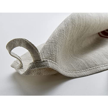 LINENVIBE Linen Kitchen Tea Towels Set of 2 - Olive Green Stripes