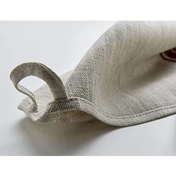 LINENVIBE Linen Kitchen Tea Towels Set of 2 - Olive Green Stripes