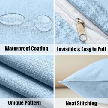 NiNi ALL Waterproof Outdoor Pillow Covers Set of 2