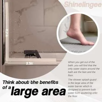 Shineligee Easy Install Shower Splash Guard for Bathtub
