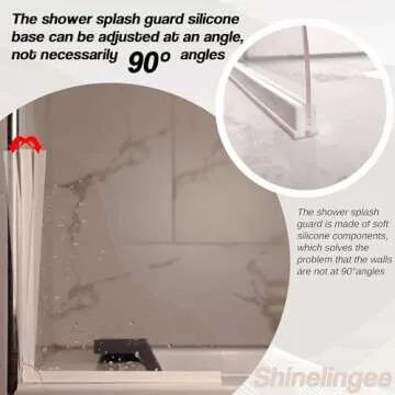 Shineligee Easy Install Shower Splash Guard for Bathtub