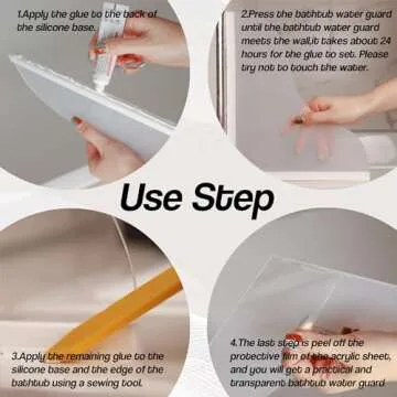 Shineligee Easy Install Shower Splash Guard for Bathtub
