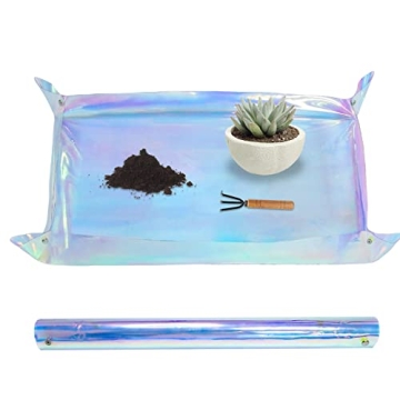 Repotting Mat for Indoor Plants Iridescent Plant Potting Mat Waterproof Potting Repotting Tray Garde...