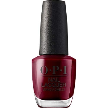 OPI Nail Lacquer Malaga Wine | Opaque Dark Red Crème Chip Resistant Nail Polish | Vegan, Fast Dryin...