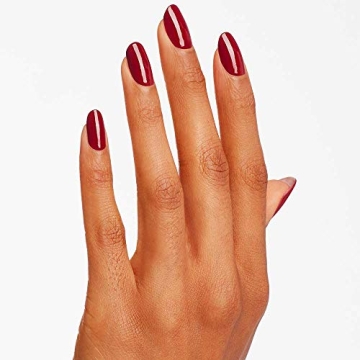 OPI Nail Lacquer Malaga Wine | Opaque Dark Red Crème Chip Resistant Nail Polish | Vegan, Fast Drying, Streak Free