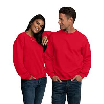 Fruit of the Loom Men's Moisture Wicking Eversoft Fleece Sweatshirt - Red - X-Large