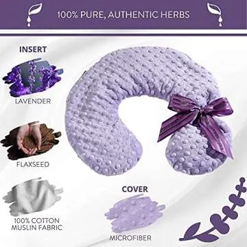 Sonoma Lavender Luxury Lavender Heatable/Chillable Neck Pillow, Microwaveable for Neck and Shoulders with Removable Washable Covers, Great for Relaxation and Pain Relief (Lilac Dot)