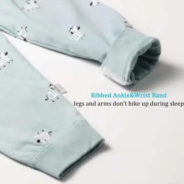 Comfortable YANWANG Baby Pajamas Set in Green-Zebra Design