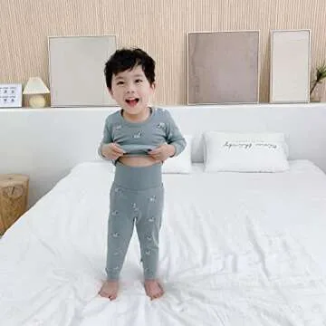 Comfortable YANWANG Baby Pajamas Set in Green-Zebra Design