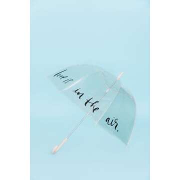 kate spade new york Clear Umbrella for Rain, Large Bubble Umbrella for Weddings, Love Is In The Air