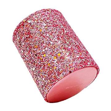 Bling Sequins Makeup Brush Holder, Cute Glitter Vanity Decor Organizer, Cosmetic Brushes Comb Pen Storage Holders Cup (Pink)