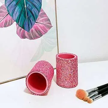 Elegant Bling Sequins Makeup Brush Holder for Makeup Lovers