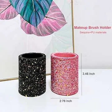 Elegant Bling Sequins Makeup Brush Holder for Makeup Lovers