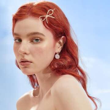 4Pcs Metal Bow Hairpins, Hair Clips for Women Girls,Gold and Silver Bowknot Barrettes Simple Bow Hai...