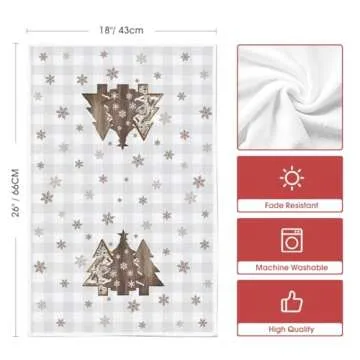 Artoid Mode Wood Xmas Tree Christmas Kitchen Towels Dish Towels, 18x26 Inch Holiday Merry and Bright Winter Decoration Hand Towels Set of 2