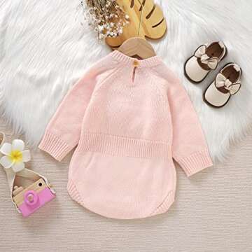 XIXIXIU Baby Cute Sweater Warm Knitted Bodysuit for Heart Print Spring Photography Comfy Romper Clot...