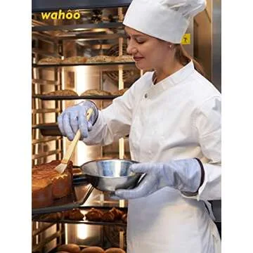 LANON Protection Wahoo Liquid Silicone Smoker Oven Gloves, Food-Contact Grade, Heat Resistant Gloves for Cooking, Grilling, Baking, Purple, M/8