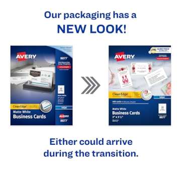Avery Clean Edge Printable Business Cards - 400 Blank Cards for Inkjet