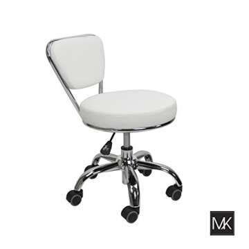MAYAKOBA Salon Nail Pedicure Stool Pedicure Chair DAYTON WHITE Pneumatic, Adjustable, Rolling Salon Furniture & Equipment