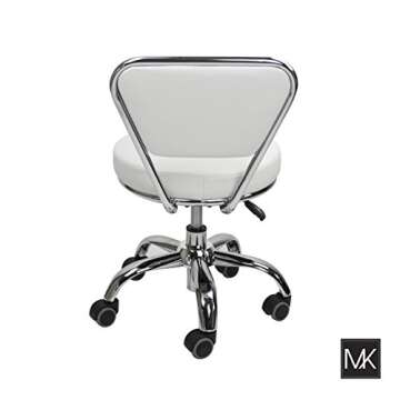 MAYAKOBA Salon Nail Pedicure Stool Pedicure Chair DAYTON WHITE Pneumatic, Adjustable, Rolling Salon Furniture & Equipment