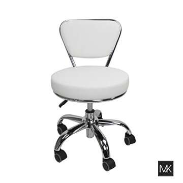 MAYAKOBA Salon Nail Pedicure Stool Pedicure Chair DAYTON WHITE Pneumatic, Adjustable, Rolling Salon Furniture & Equipment