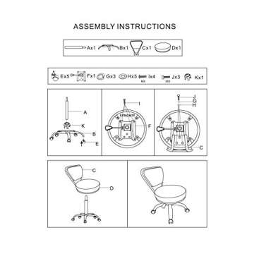 MAYAKOBA Salon Nail Pedicure Stool Pedicure Chair DAYTON WHITE Pneumatic, Adjustable, Rolling Salon Furniture & Equipment
