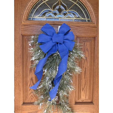 Stunning Royal Blue Burlap Wreath Bow for Every Occasion