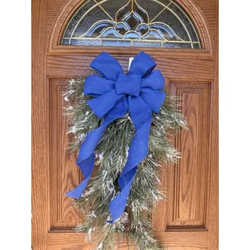 Stunning Royal Blue Burlap Wreath Bow for Every Occasion