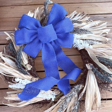 Stunning Royal Blue Burlap Wreath Bow for Every Occasion