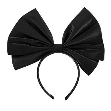 Ayliss Women Bow Headband Cute Big Bowknot Hair Hoop Halloween Cosplay Party Hairband Dress Headwear Custume Accessories (Black)