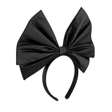 Ayliss Women Bow Headband Cute Big Bowknot Hair Hoop Halloween Cosplay Party Hairband Dress Headwear Custume Accessories (Black)
