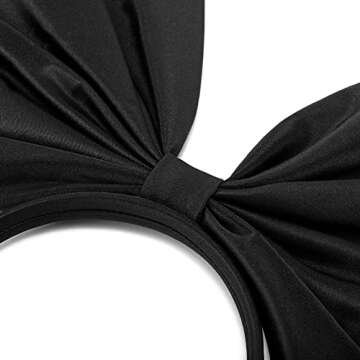 Ayliss Women Bow Headband Cute Big Bowknot Hair Hoop Halloween Cosplay Party Hairband Dress Headwear Custume Accessories (Black)