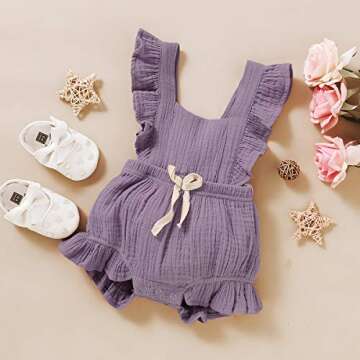 Stylish Ruffled Summer Romper for Baby Girls 0-24 Months