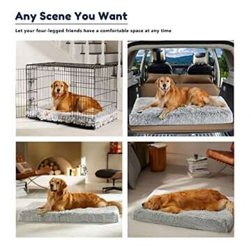 Orthopedic Dog Crate Bed for Large Dogs - Waterproof