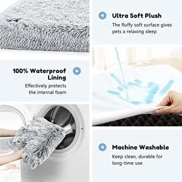 Orthopedic Dog Crate Bed for Large Dogs - Waterproof