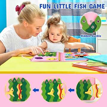 Levier Busy Board,Quiet Book,Soft Activity Books for Babies,Felt Activity Book Soft Sensory Touch an...