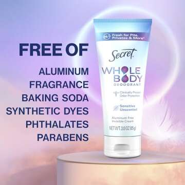 Secret Whole Body Deodorant Cream - 72 HR Freshness for Women