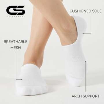 CS CELERSPORT No Show Socks for Men and Women - Comfort & Style
