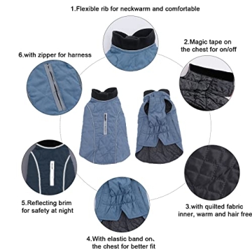 Pethiy Waterproof Dog Apparel Cold Weather Vest for Small Dogs
