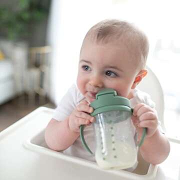 Dr. Brown's Baby's First Straw Cup for 6m+, 9oz Olive Green