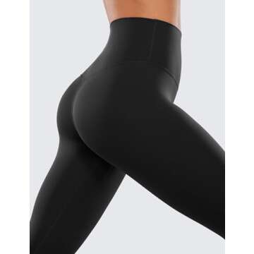 CRZ YOGA Womens Butterluxe High Waisted Yoga Leggings 25" - Double Seamed Buttery Soft Comfy Athletic Gym Workout Pants Black XX-Small